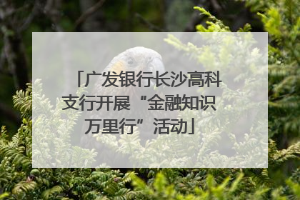 广发银行长沙高科支行开展“金融知识万里行”活动